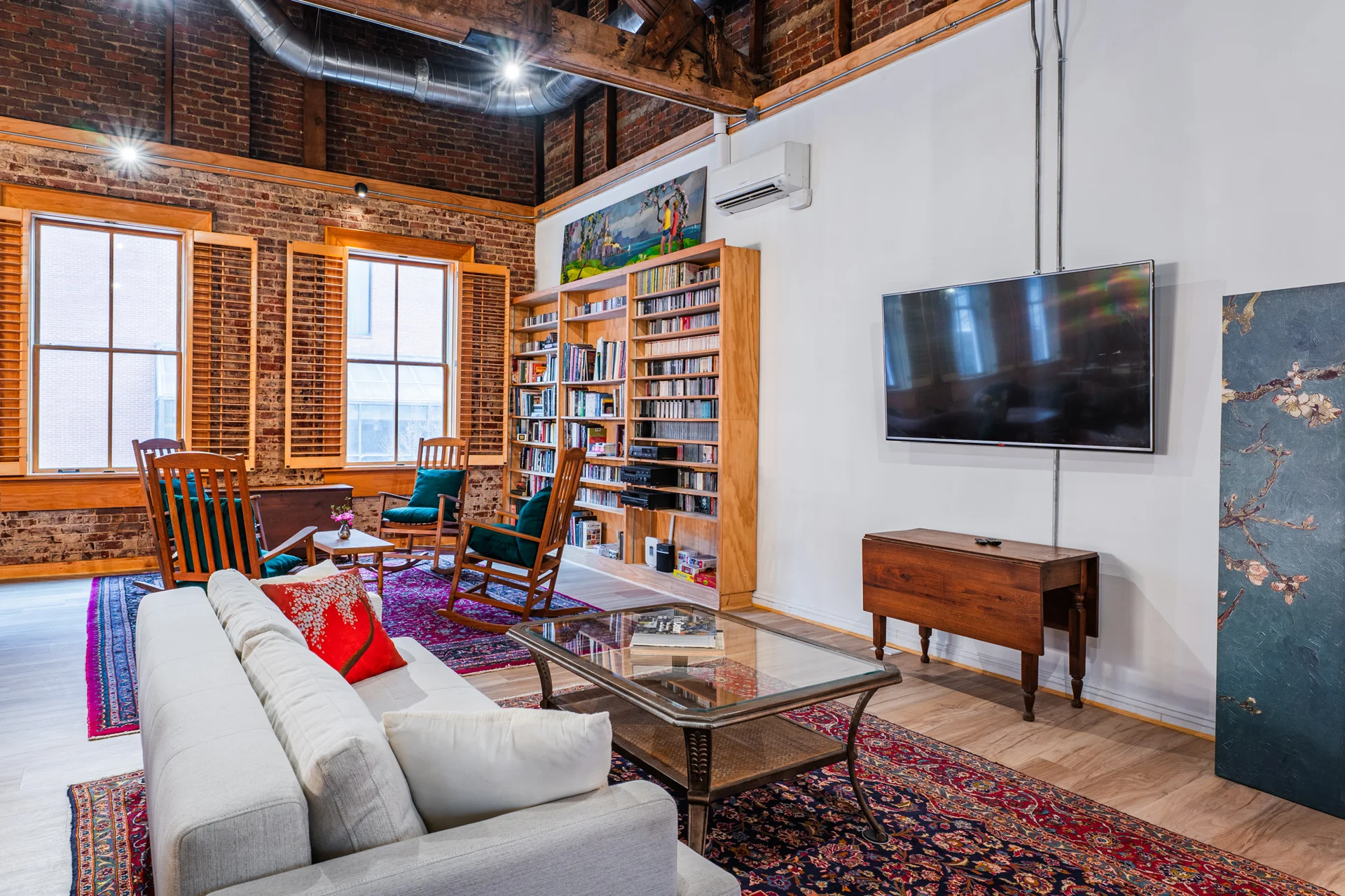 Lounge seating in front of the TV